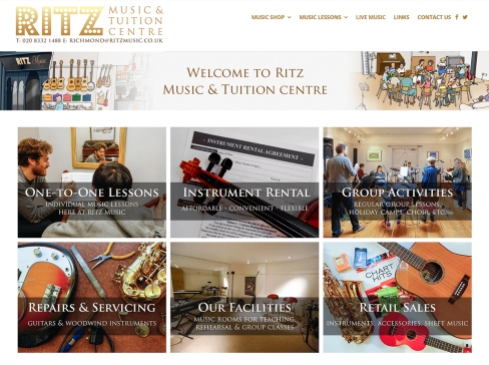 Ritz Music, Richmond, website photography Cristina Schek