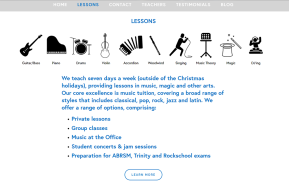 Artpeggios Tuition School in London, Lessons. - Responsive web design by Cristina Schek
